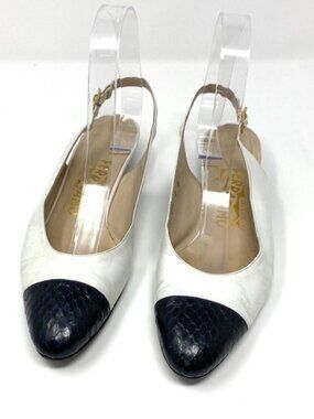 Vintage Salvatore Ferragamo Leather Slingback Heels